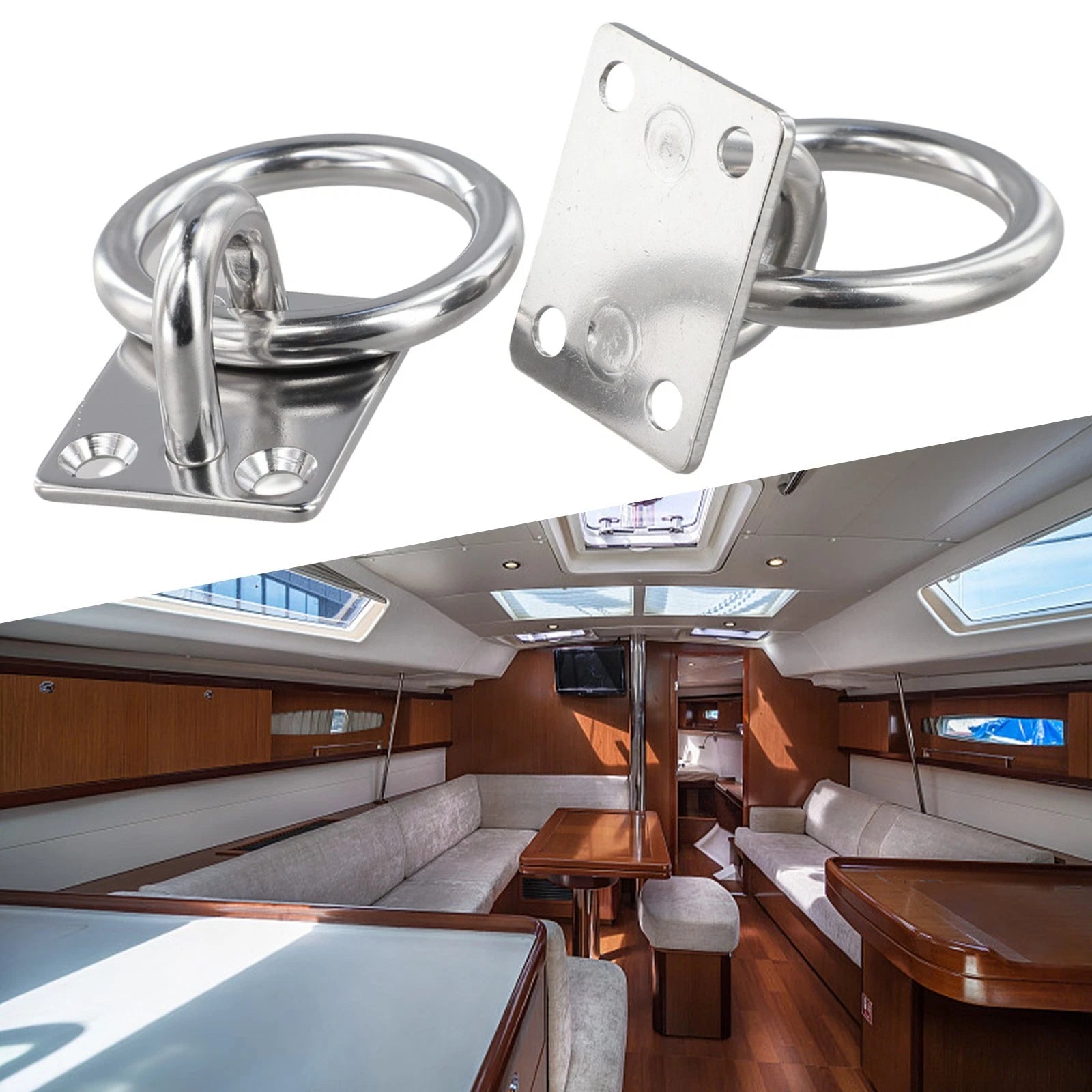 Secure 2pcs Tie Down Anchors Eye Plates With Screws For Various