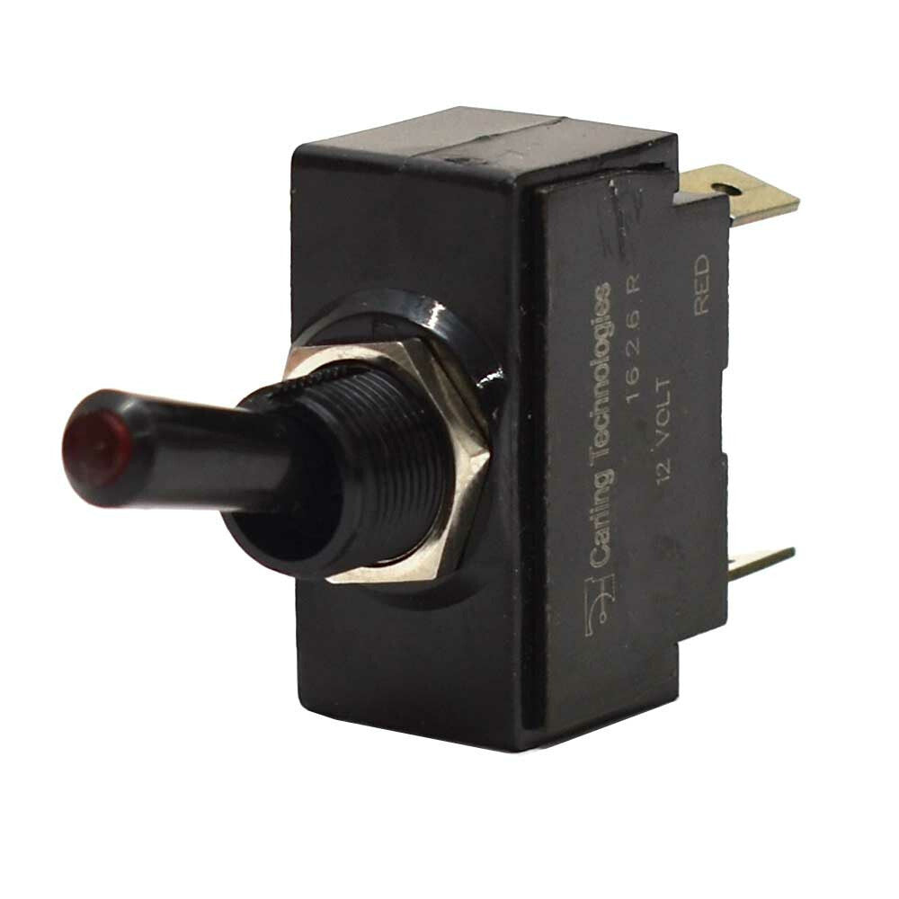 Carling Boat On/Off/On Toggle Switch 1626R 12V Red Lit by Carling
