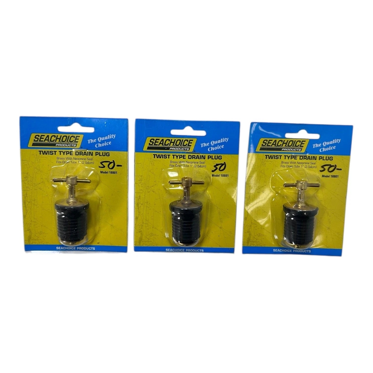 Seachoice 18801, Marine Twist Type Drain Plug Brass W/ Neoprene Seal