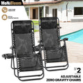 Set of 2 Foldable Zero Gravity Chair Beach Lounge Recli