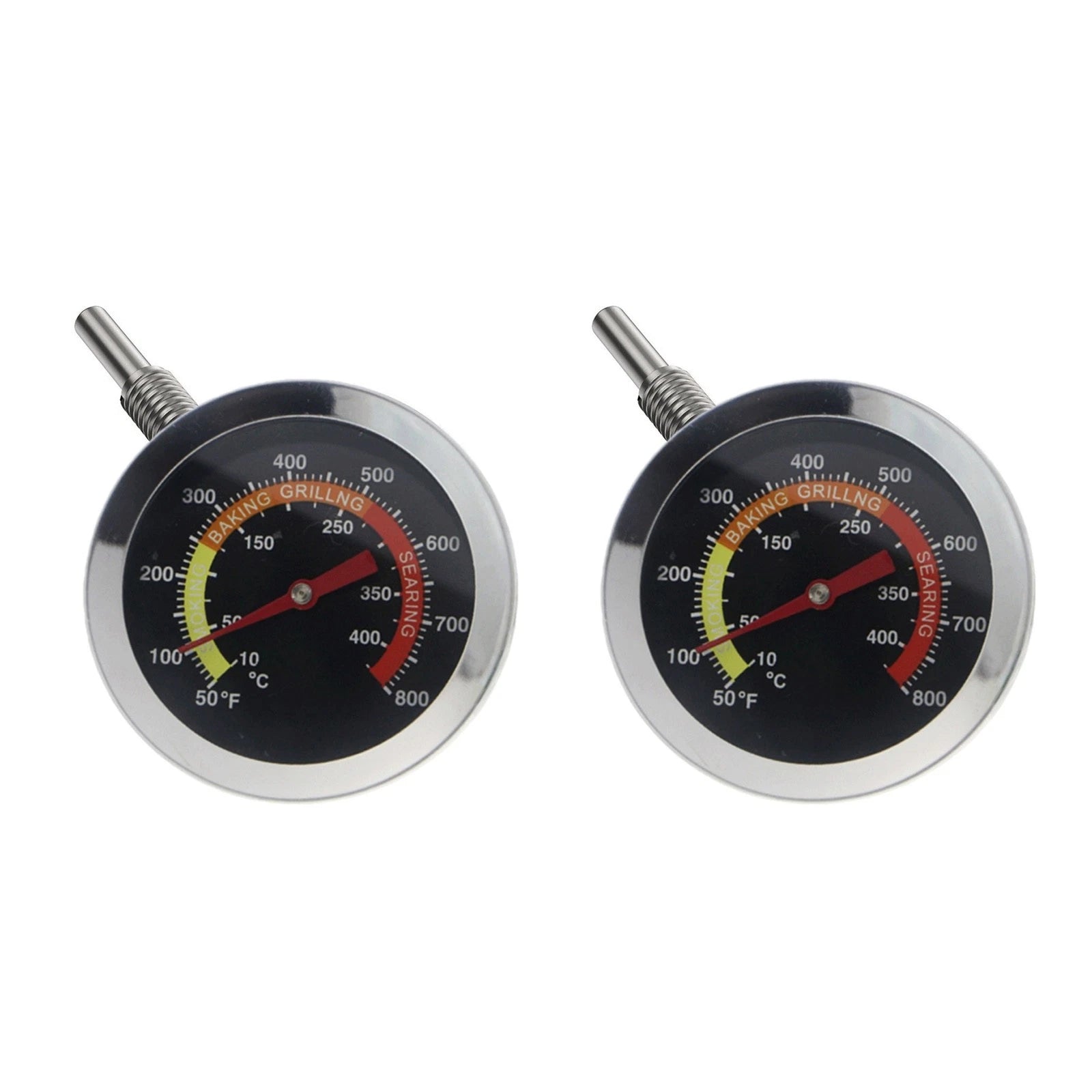 Smoker Barbecue Thermometer 2 Pack Temperature Gauge 50f To 800f Dial