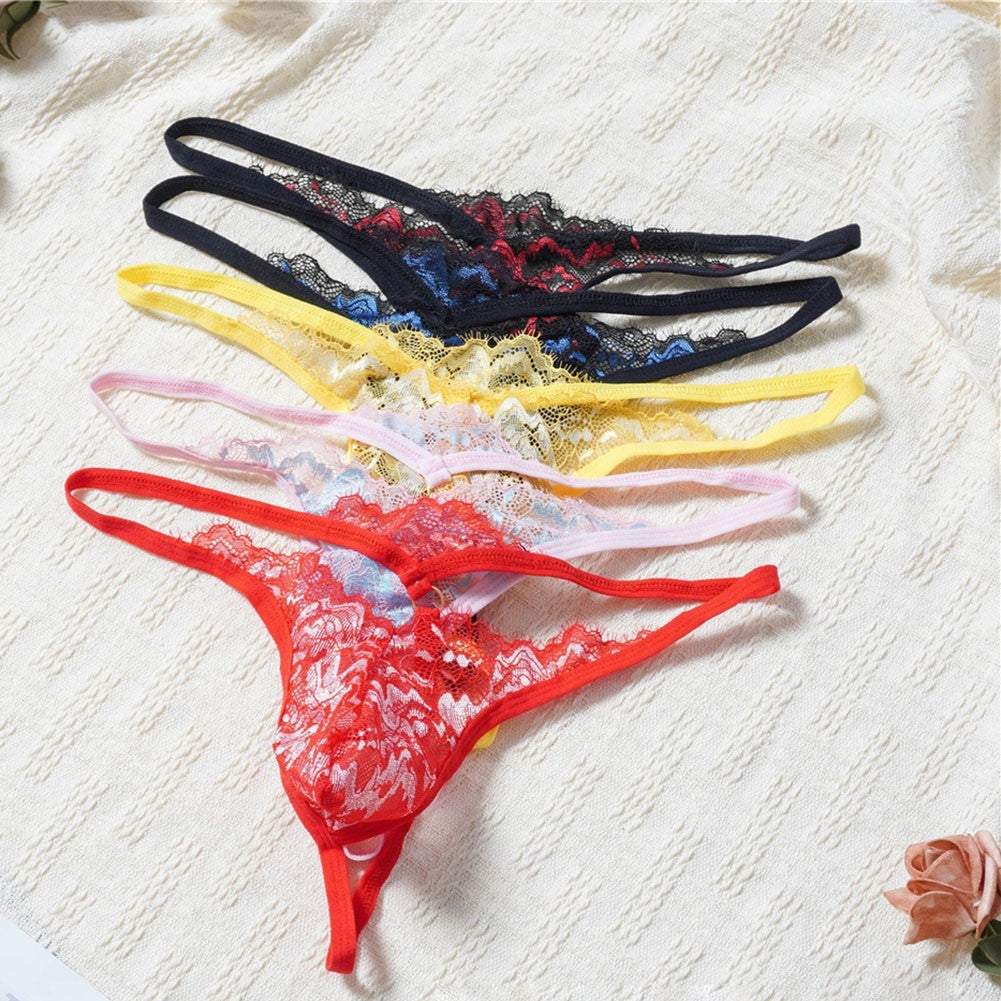 Men G-String Bulge Pouch Nightwear Lace Underpants