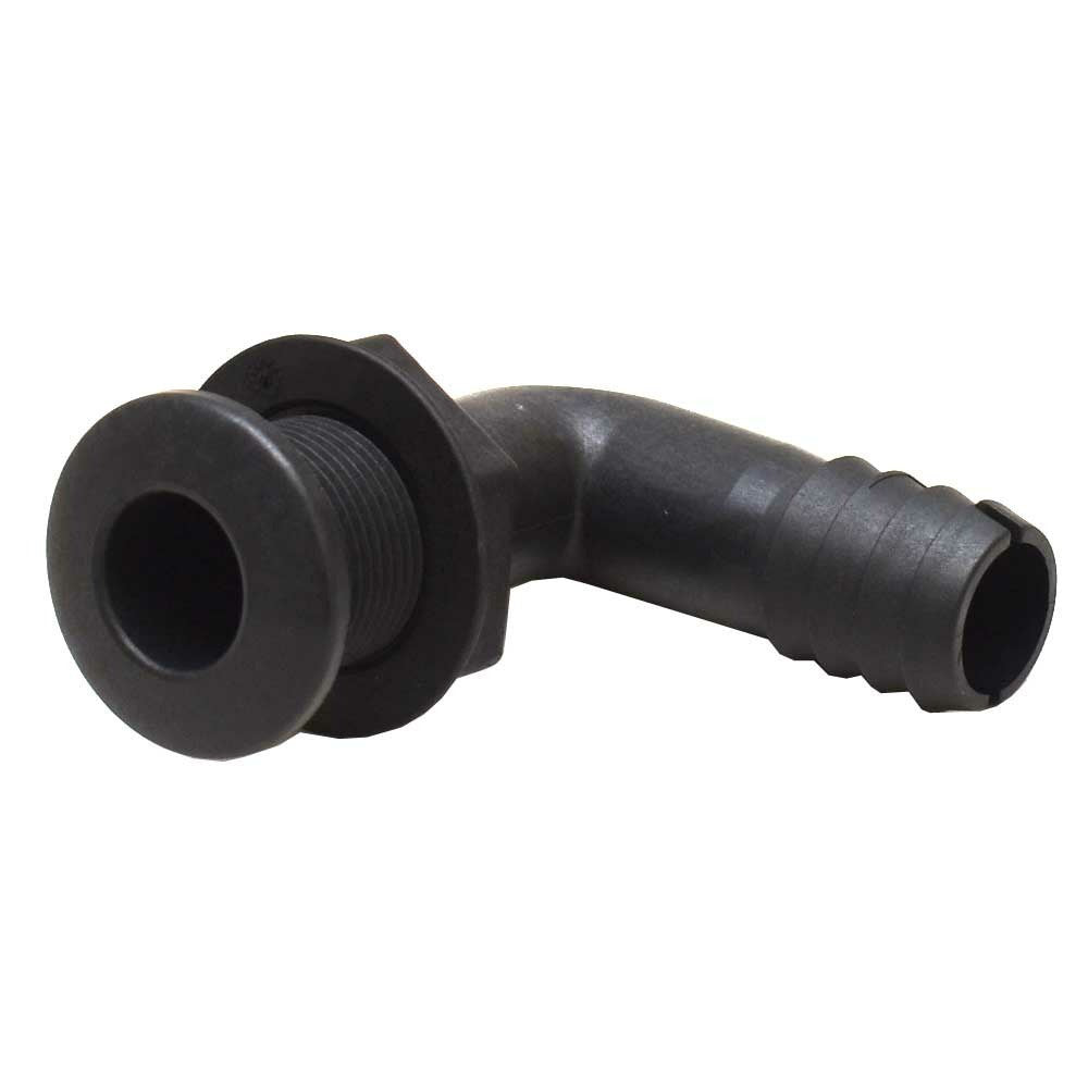 Thru Hull 90 Degree Black Nylon 1 1/8 Inch by Whitecap