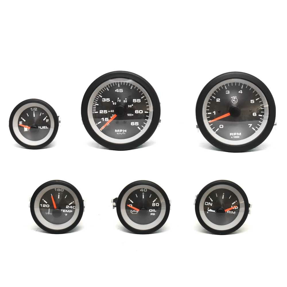 Teleflex Boat Gauge Set Illuminated Pewter by Teleflex
