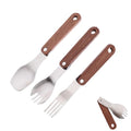 Folding Spoon Fork Salad Set Stainless Steel
