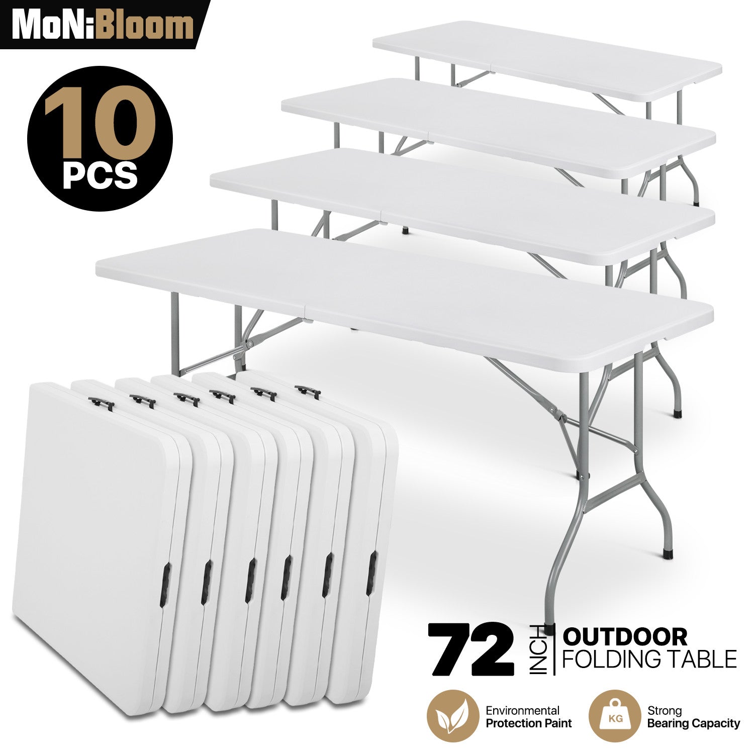 10 Pack 6 FT Folding Tables