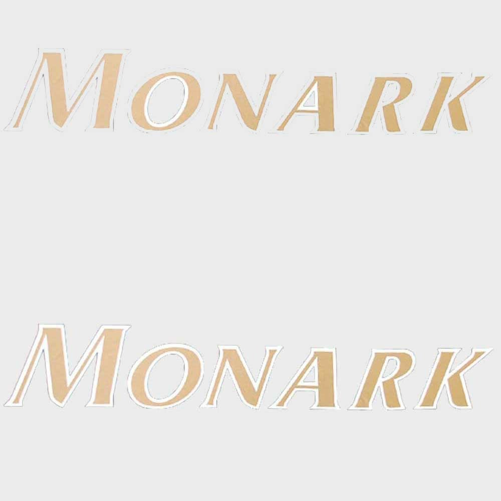 Monark Boat Logo Decals 14631743 Tan White (Pair) by Monark