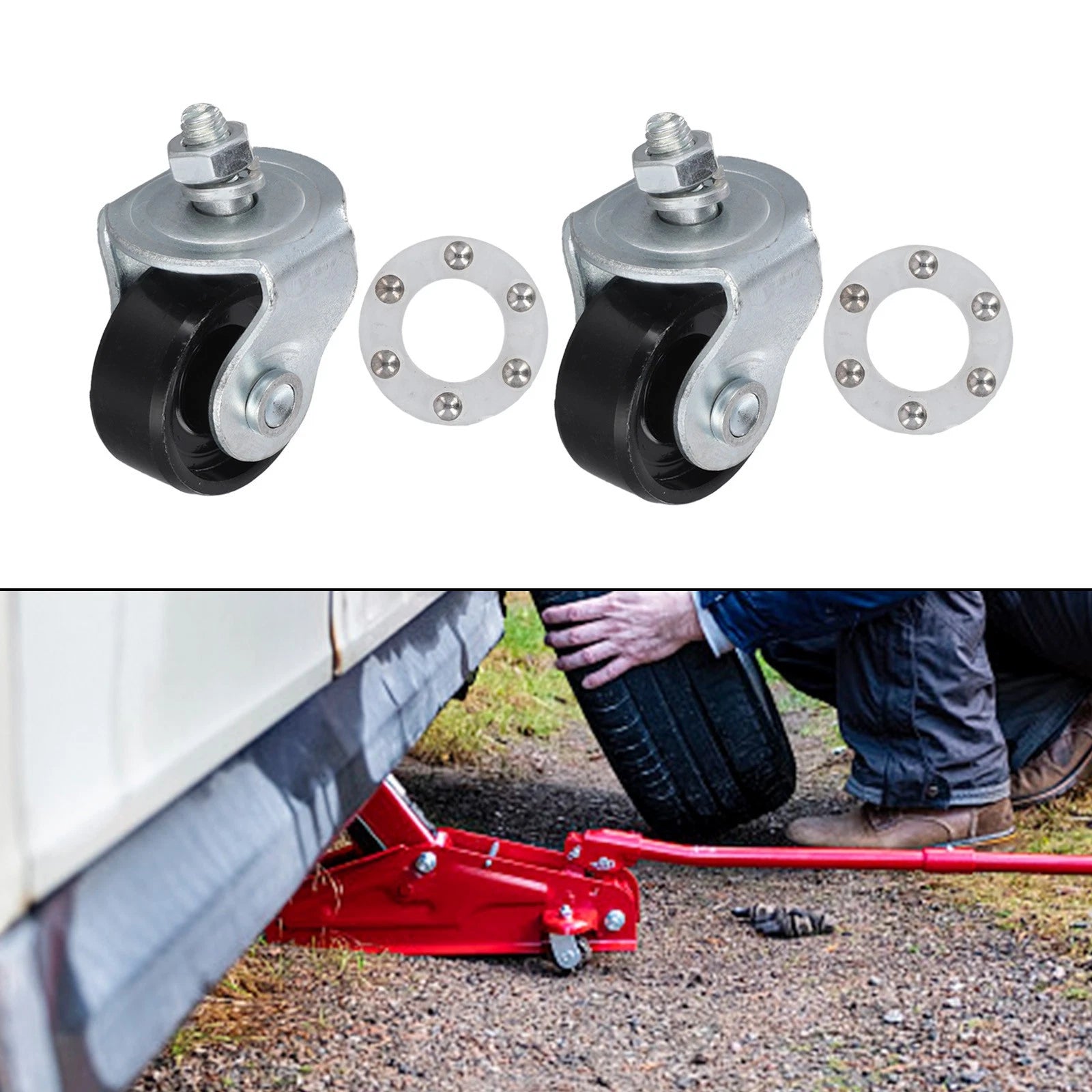 Dual Pack Swivel Castor Wheels Suitable For Garage | Hook & Hull Co