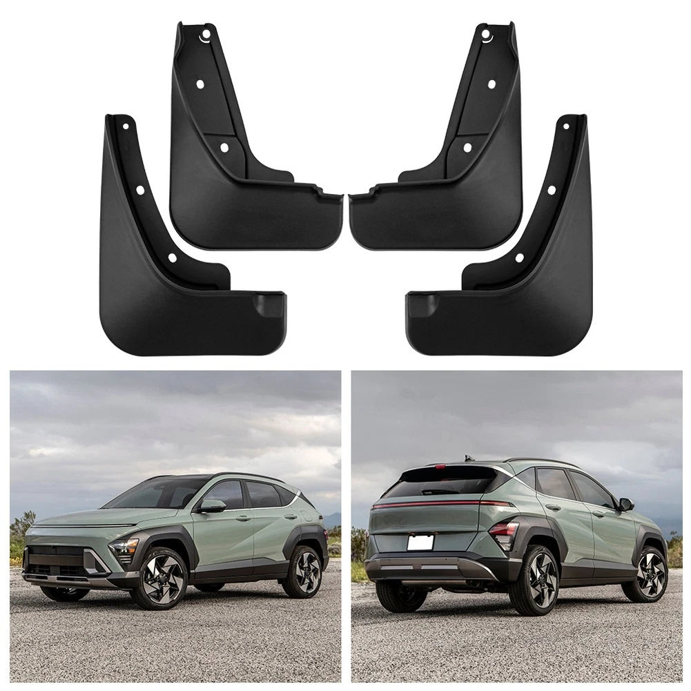 Black Abs Mudguards For For Hyundai Kona 2024-2026 Front Rear Fender