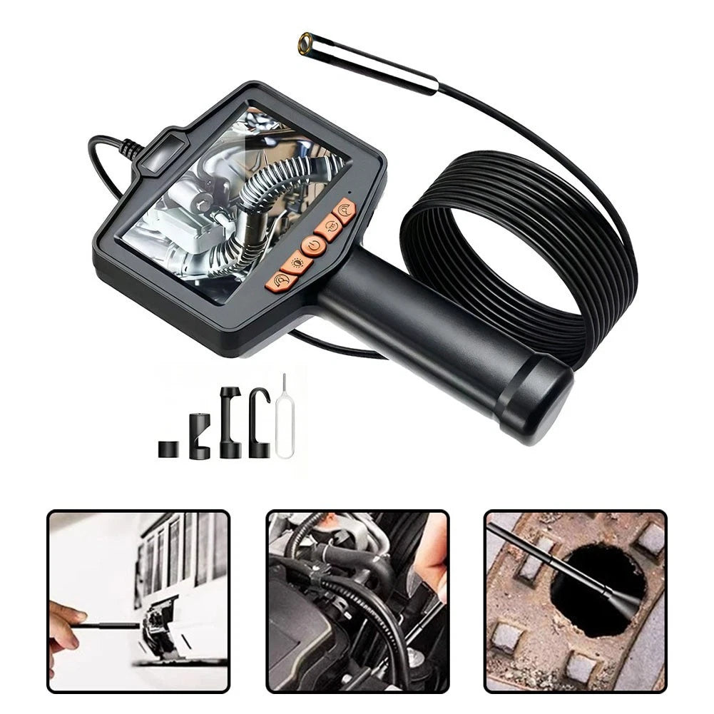 Triple Lens Sewer Inspection Camera With Light - 1080p Hd Waterproof
