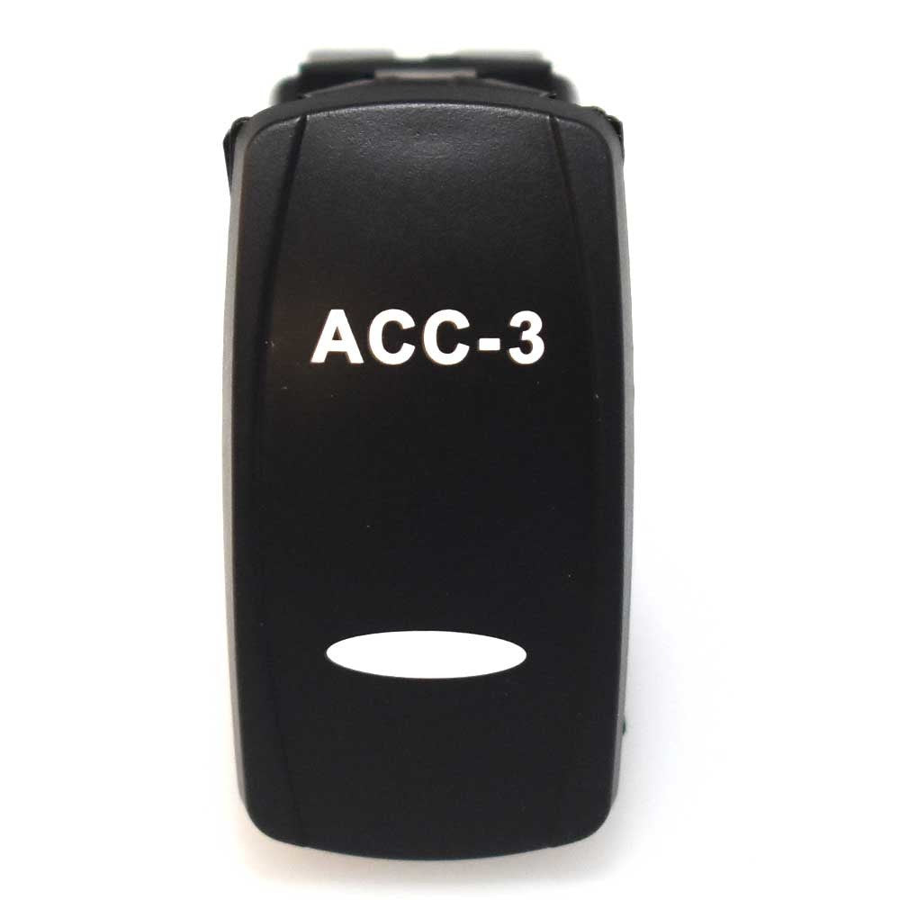 Boat On/Off Accessory-3 Rocker Switch 6 Spade 12V 20A Lighted