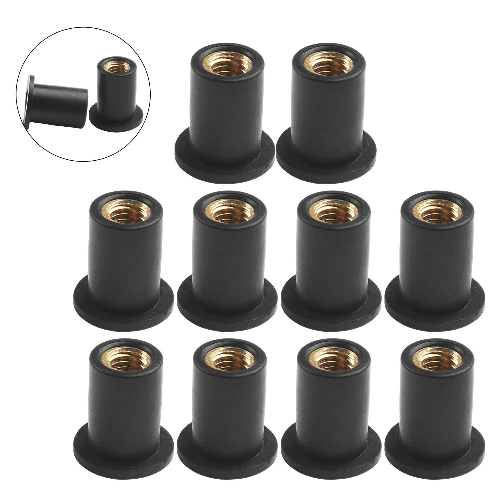 Nut Vibration Damper Windshield Motorcycle Panel Mounting Rubber