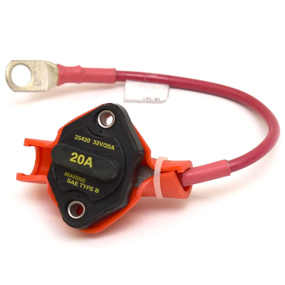 Bussmann Boat Panel Mount Breaker 20A 32V with Boot Lead by Bussmann