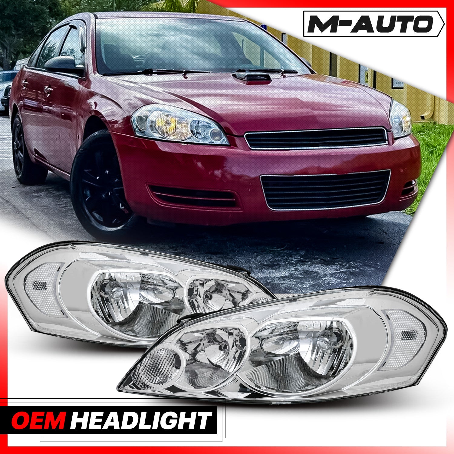 Chrome Housing Clear Side Turn Corner Headlight