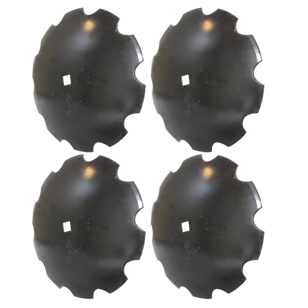 Set Of (4) 1 Sq X 1-1/8 Sq Axle Notched Disc Blades 20" X 9 Gauge