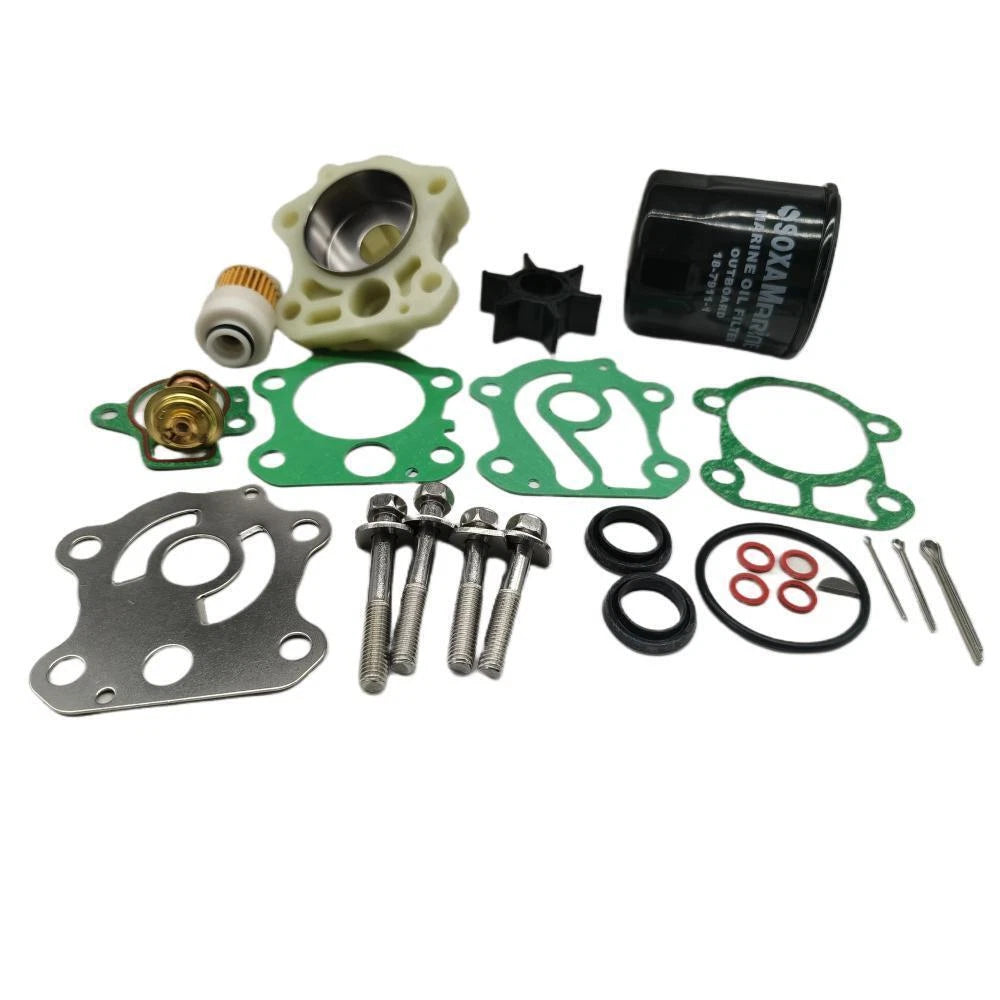 Maintenance Kit for Yamaha 4-Stroke 50HP F50B Outboard w/Thermostat & Filter