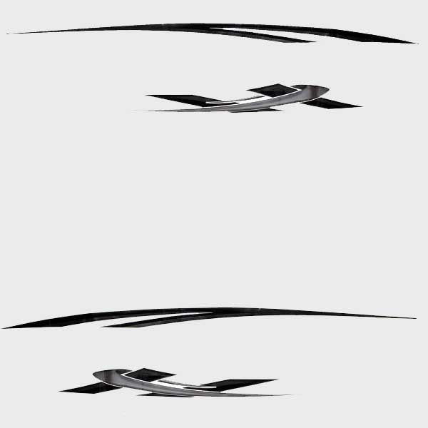 Larson Boat Graphic Decals Senza Black Stickers Set of 4 by Larson
