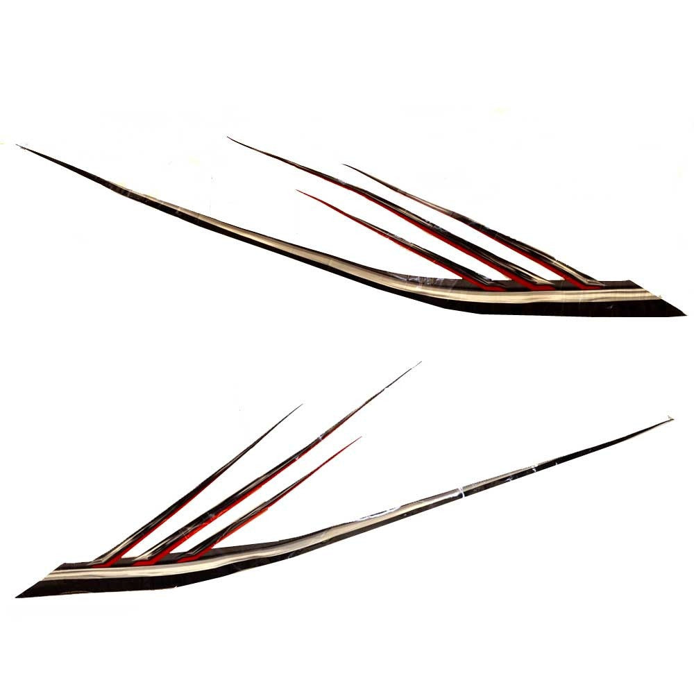 Larson Boat Decal Set of 2 Red Silver Black 92 x 17 Inch