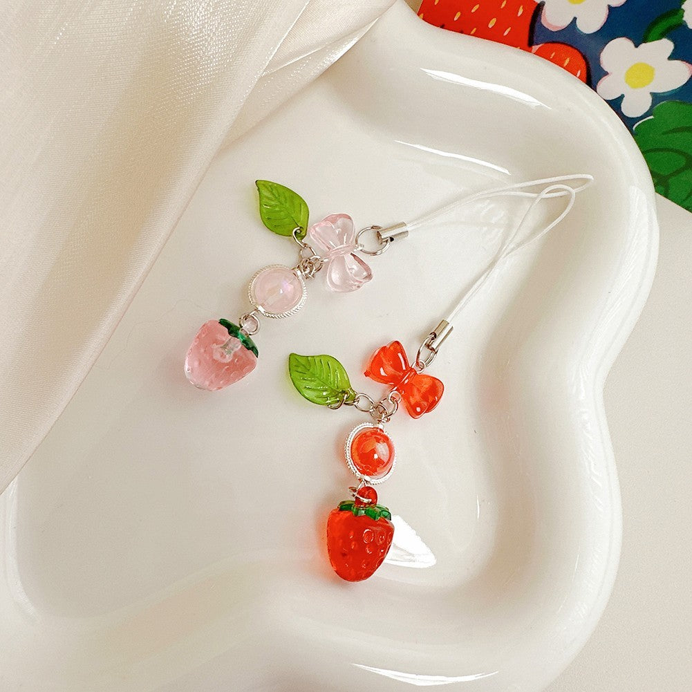 Strawberry Phone Chain Keychain