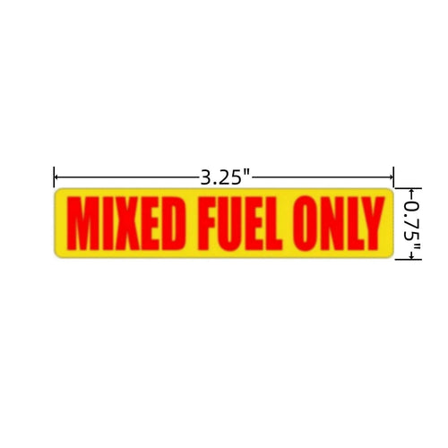 20x Mixed Fuel Only Vinyl Decals for 2-Stroke Cycle Oil Gas Mix Ratio