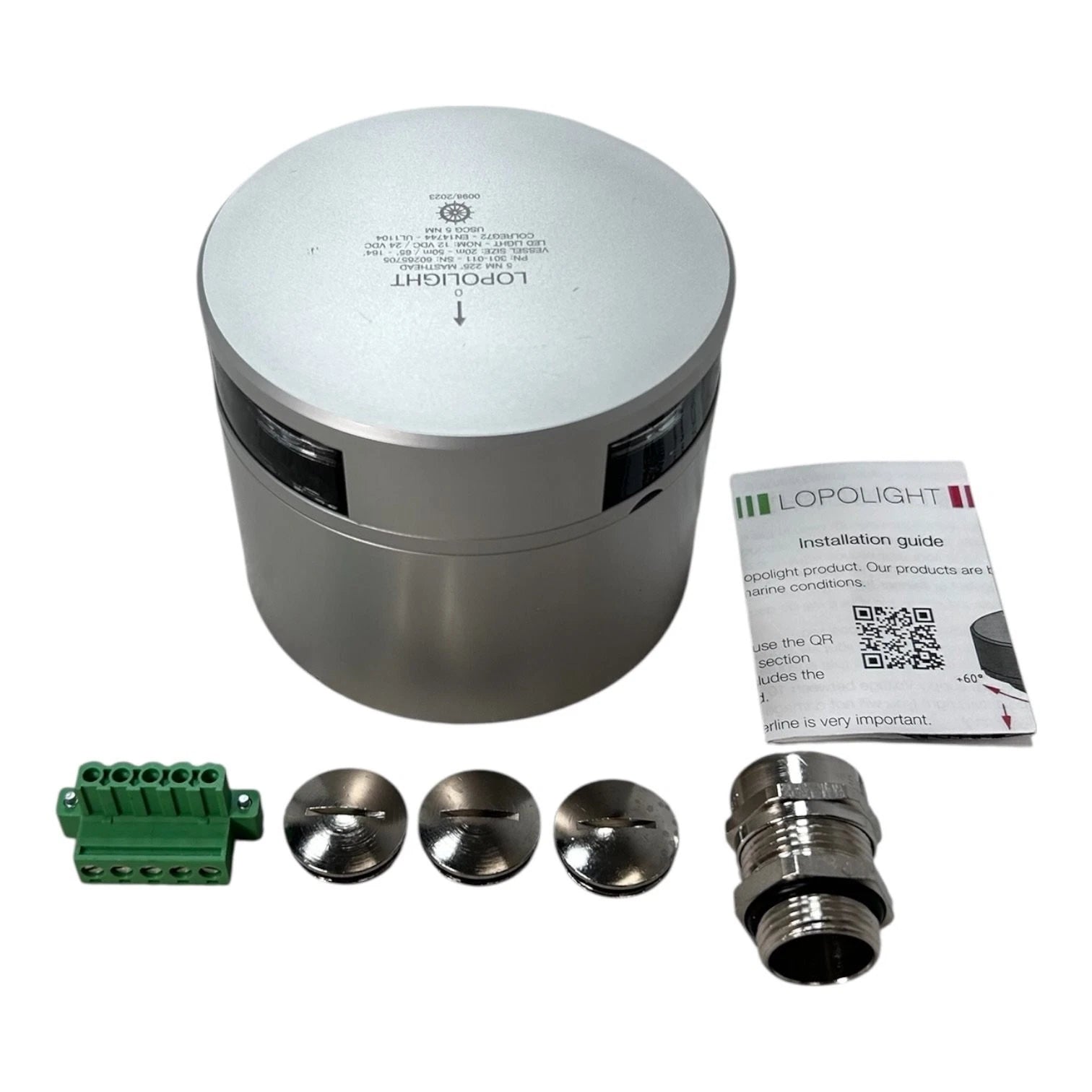 Lopolight 301-011kl, 5nm Masthead Silver Anodized Marine Navigation