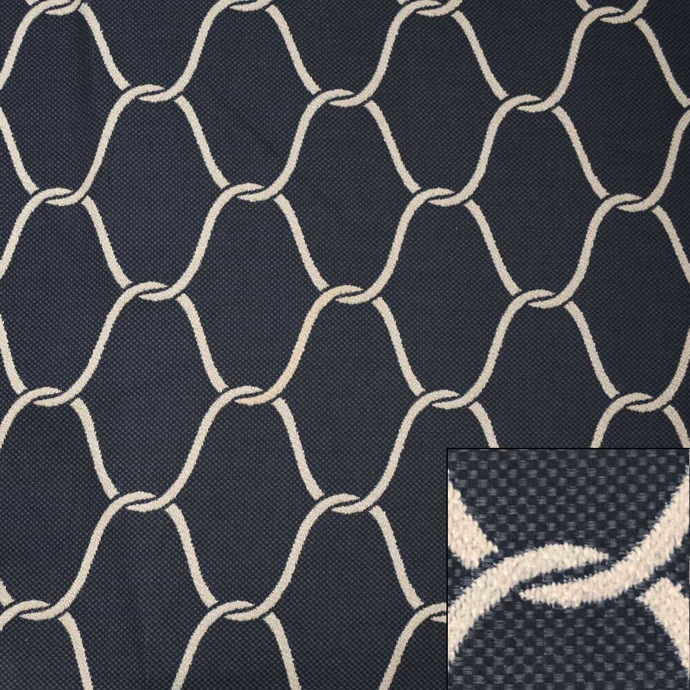 Morbern Boat Patterned Fabric | Twist Dark Chain Link 56 Inch (YD)Open