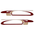 Rinker Boat Decals Burgundy Gold Stickers Set of 2 by Rinker
