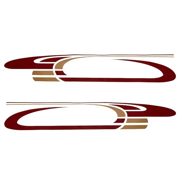Rinker Boat Decals Burgundy Gold Stickers Set of 2 by Rinker