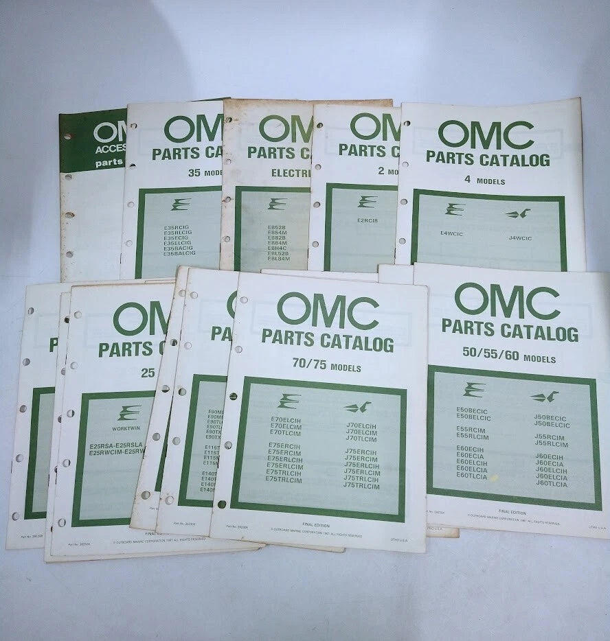 Omc Outboard Marine 1981 Final Edition Parts Catalog 16 Book Set