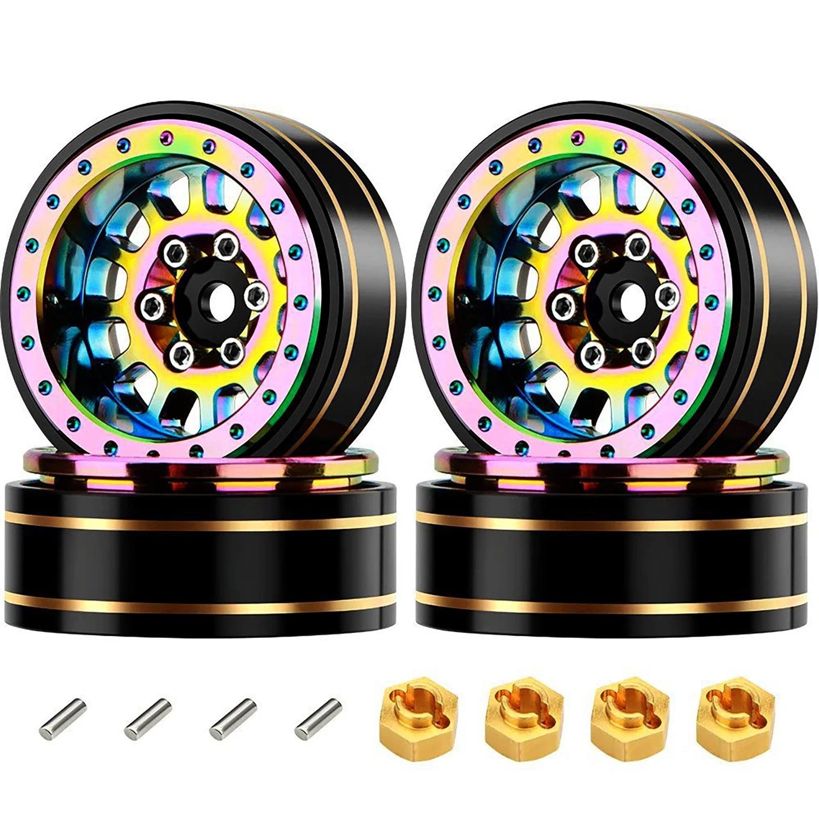 1.1" Aluminium Alloy Wheel Hubs Rims For Axial Scx24 1/24 Trx4m 1/18