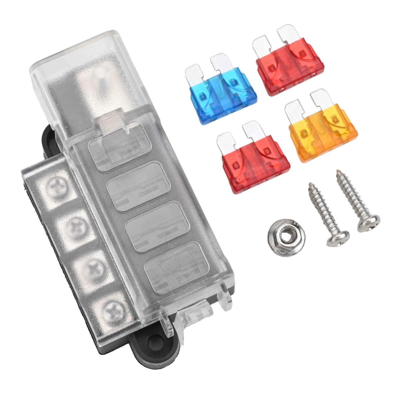 Clear Cover 4 Gang Fuse Box For Enhanced Safety In Automotive Circuits