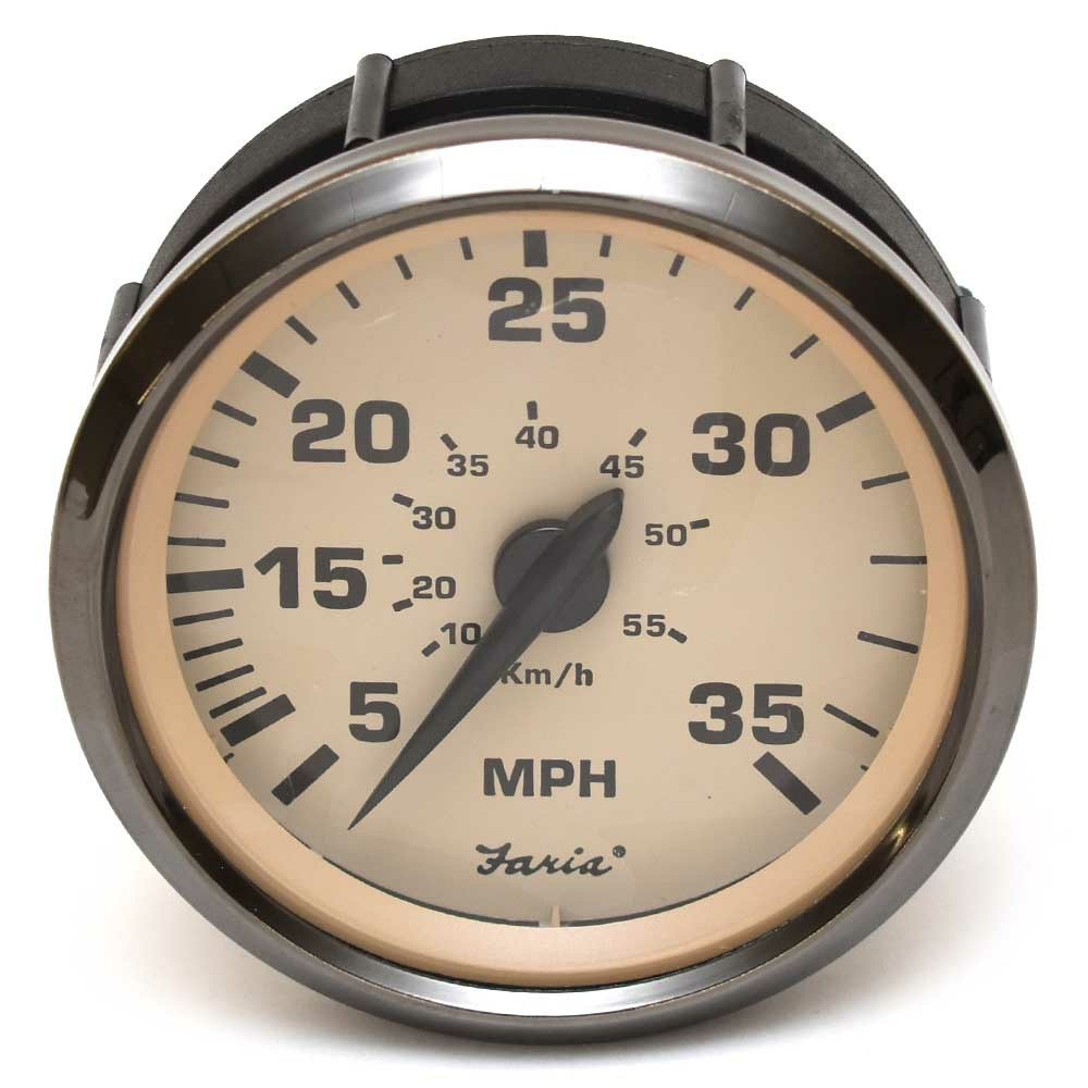 Faria Boat Speedometer Gauge 35 MPH Euro Beige by Faria