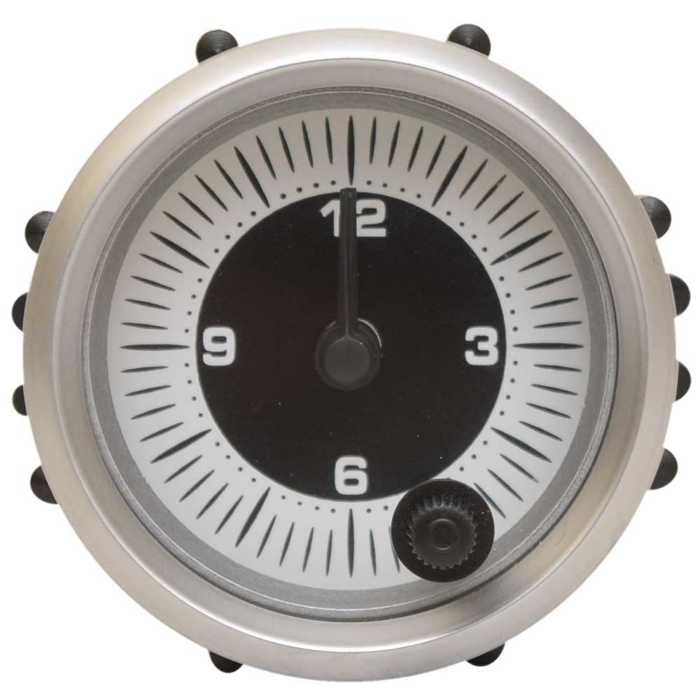 Analog Clock Gauge Faria 2 Inch Silver White Black by Faria