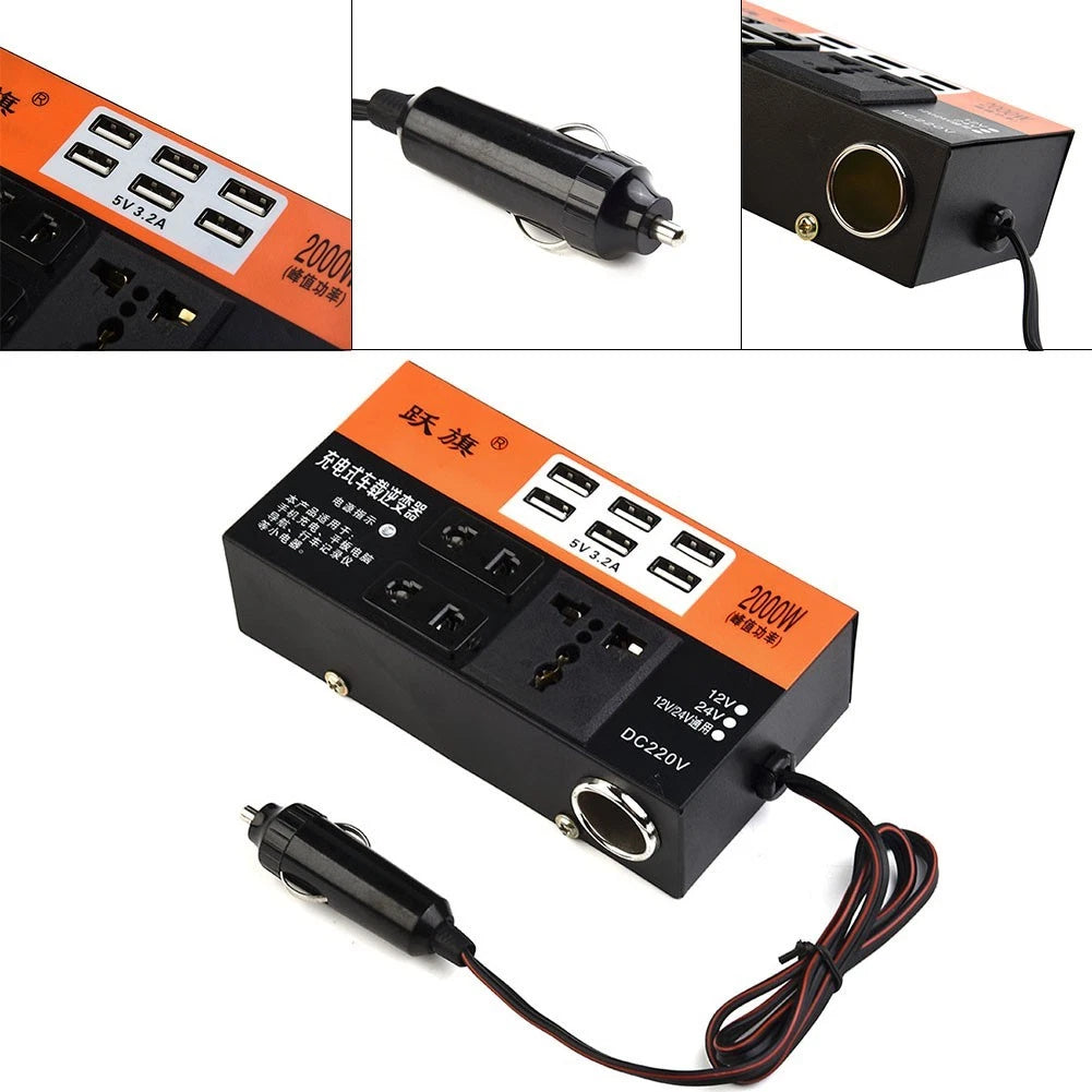 Car Vehicle Power Inverter 1500W Peak Dc 12V 24V To | Hook & Hull Co