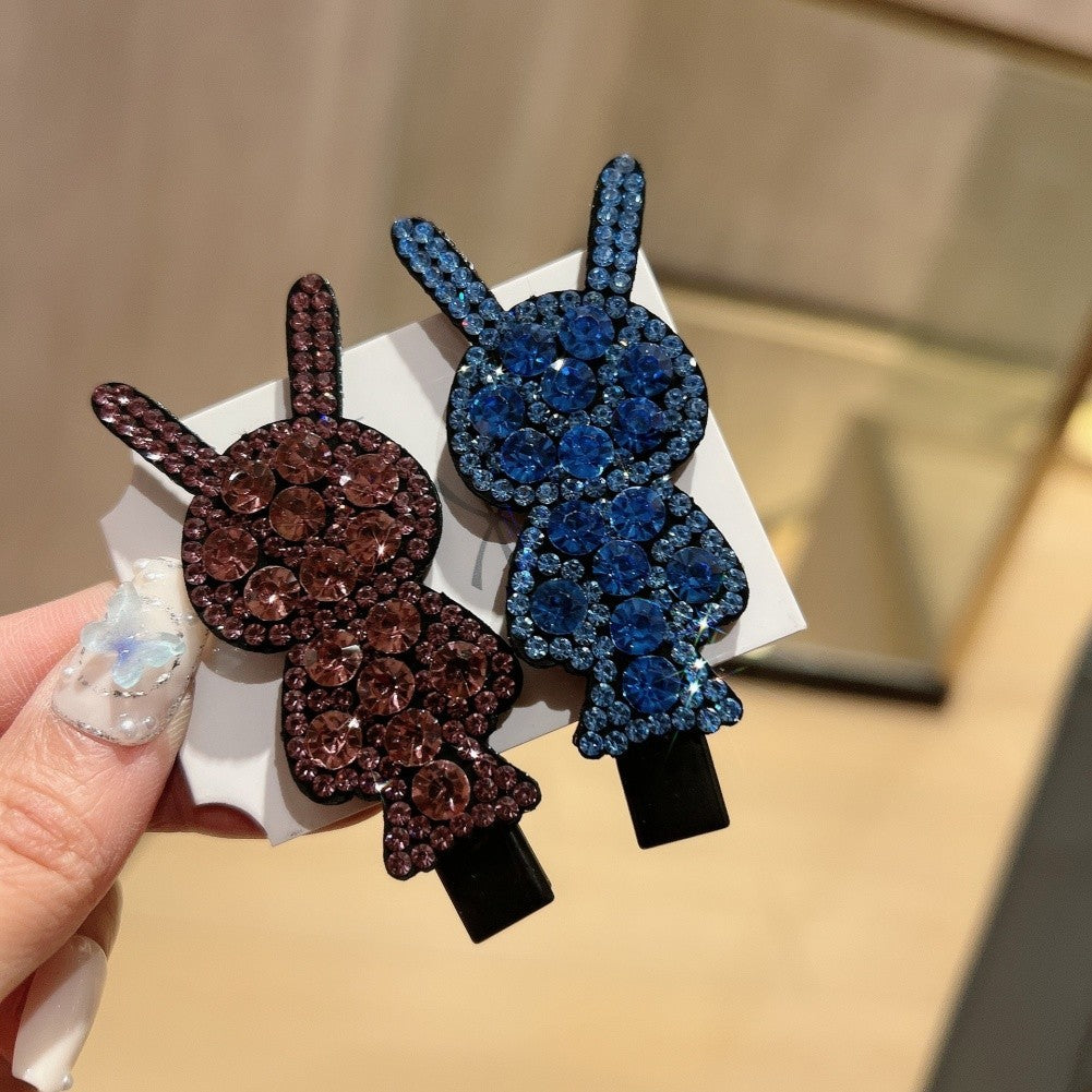 Rhinestone Rabbit Hair Clip