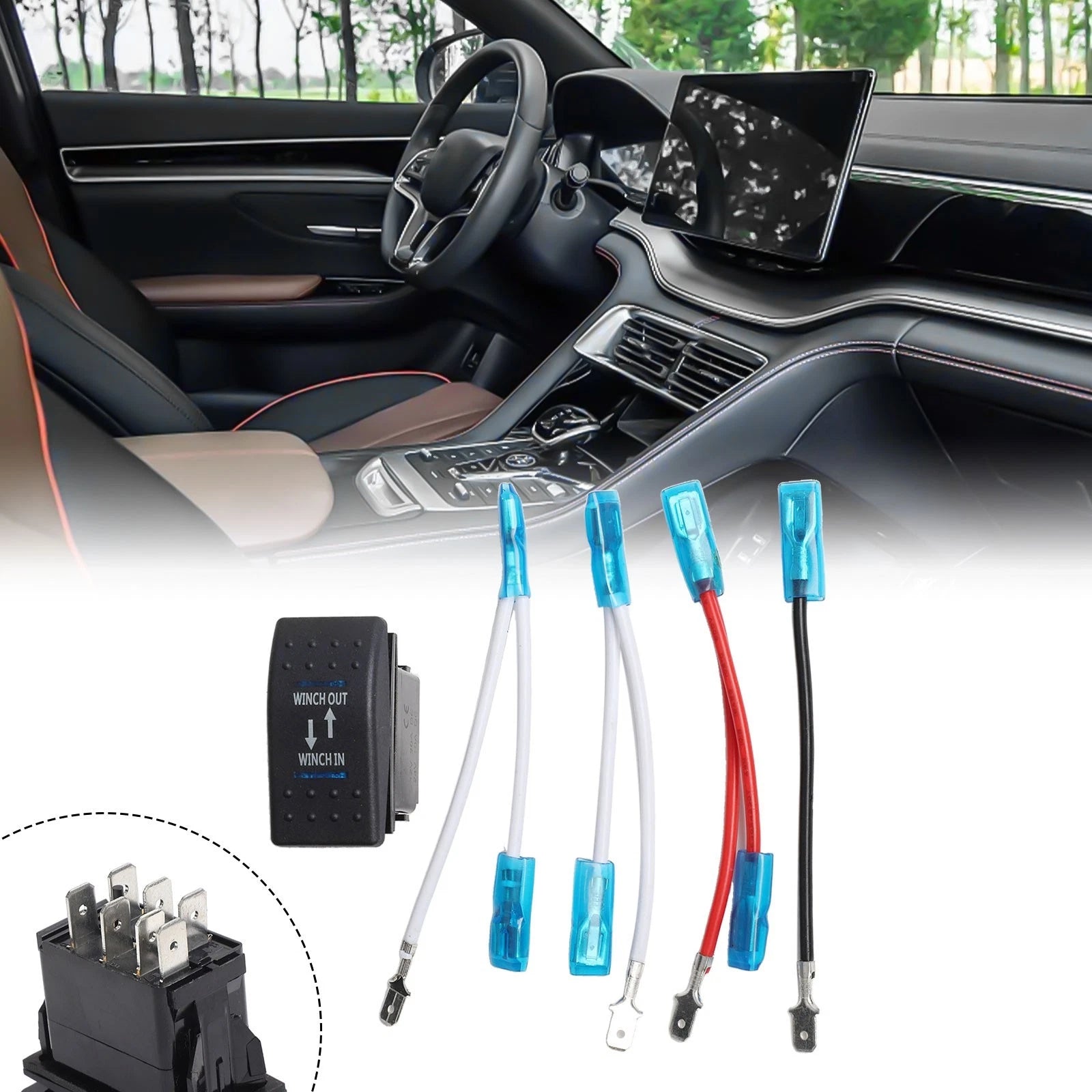 Brand New Winch In/out Rocker Switch 7-pin 12V-24V 7-pin Momentary