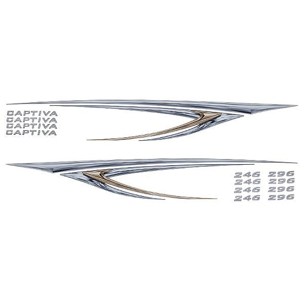 Rinker Captiva Boat Graphic Decals 008533 Gray Stickers (Kit) by Rinker
