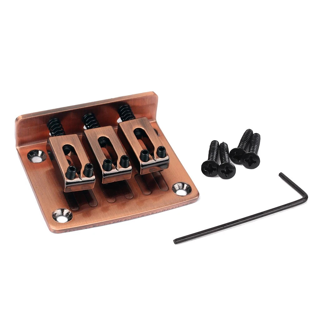 3-string Fixed Bridge Tailpiece For Cigarbox Electric Guitar