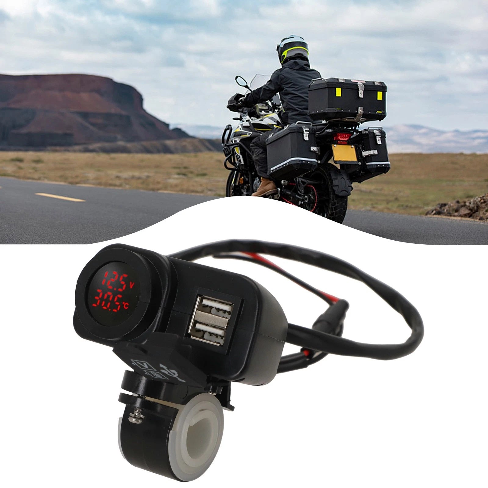 Charger Part Charger Dc12v-24V Dual Usb Led Display Motorcycle Pp