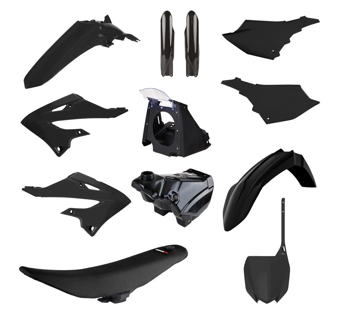 Polisport Plastic Kit + Seat/tank Yamaha Yz250 02-21, Black Re-style