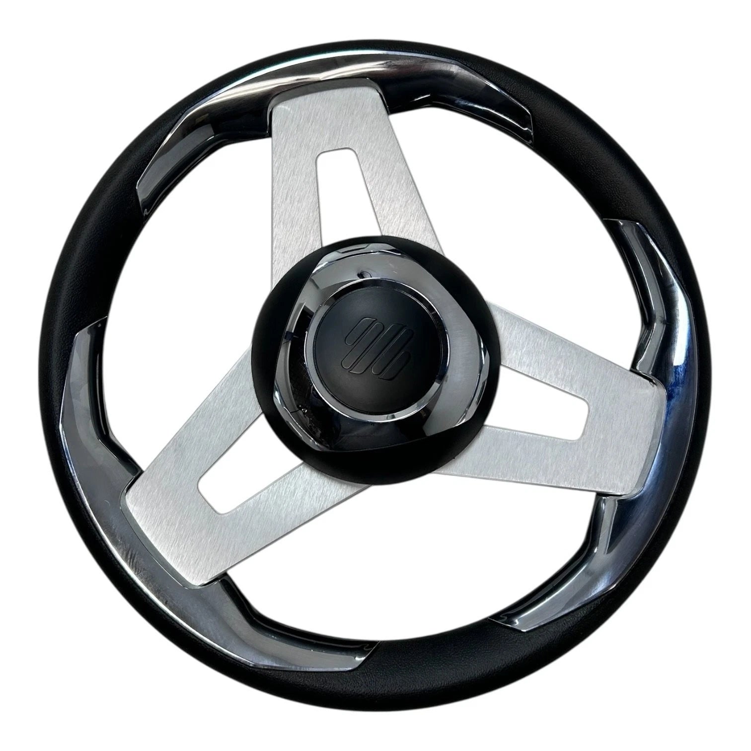 Uflex / Loredan, Black &Amp; Chrome Aluminum Universal Steering Wheel