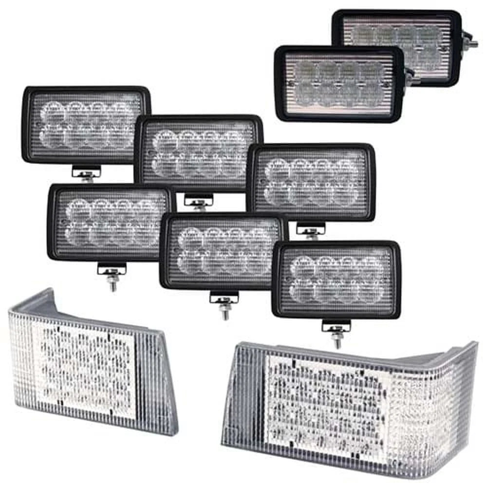 8302234 Cree Led Hi-lo & Flood Beam Complete Light Kit Fits Case Ih