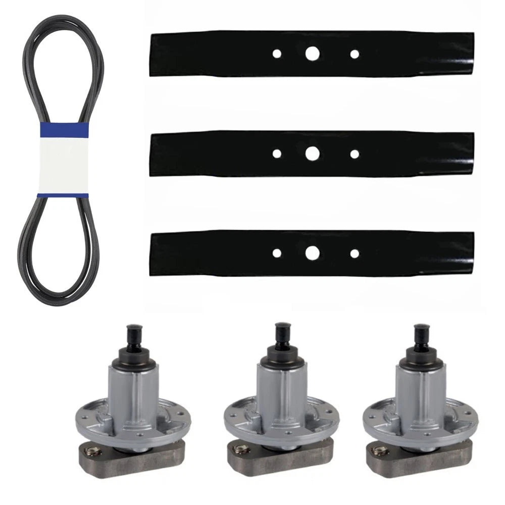 Deck Blade Spindle Belt Kit Combo Set 48" Cut Deck Fits John Deere