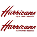 Godfrey Boat Model Decals Hurricane Red Stickers Pair by Godfrey