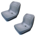 (2) New Grey High Back Seats Fits John Deere Gators - Fits Many Makes