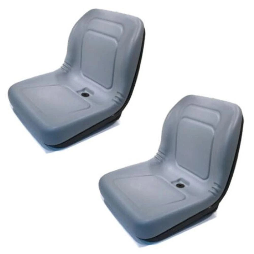 (2) New Grey High Back Seats Fits John Deere Gators - Fits Many Makes