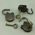 3 * Old Vintage Antique Style Mini Padlocks Key Lock Bronze Retro
