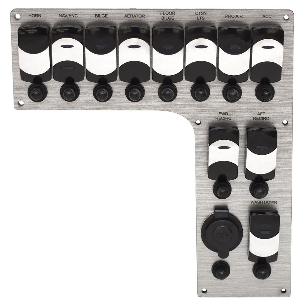 Blue Wave 2400 Pure Bay Boat Switch Panel MD009134 Gray Brushed by Blue Wave