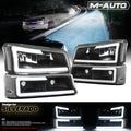[LED LIGHT BAR DRL]4PC Black Headlight Bumper Lamp for