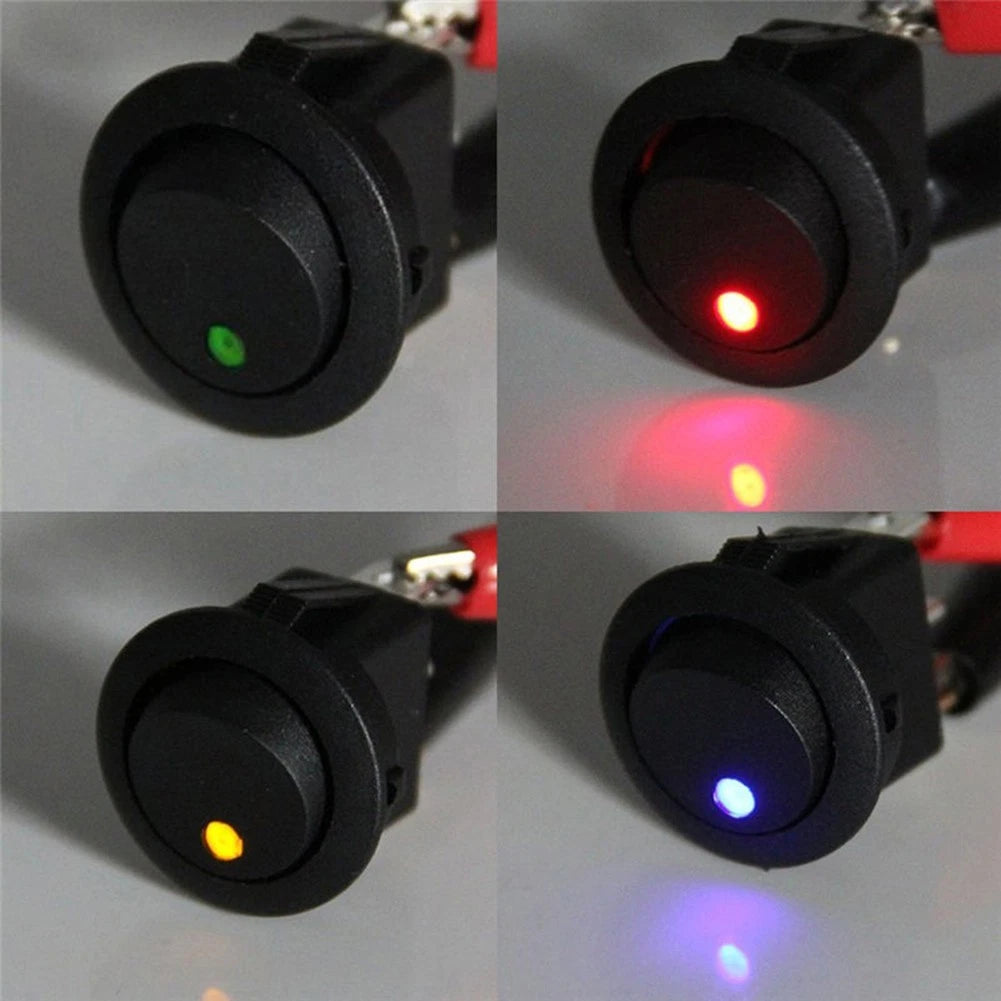 Spst For 2 Poles Design Plastic+metal 3 Pins Round Rocker For Car